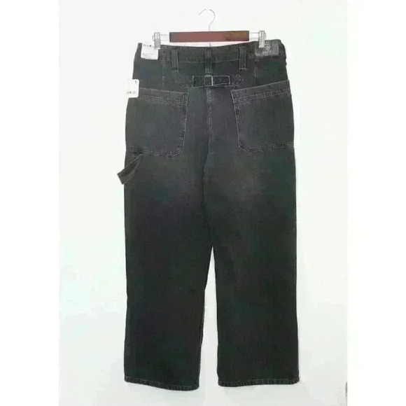 Free People We The Free Black Major Leagues Mid-Rise Cuffed Jeans Size 30 NWT - Picture 5 of 16